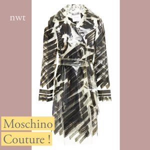 RARE! MOSCHINO COUTURE Printed PVC Trench Coat (NWT)